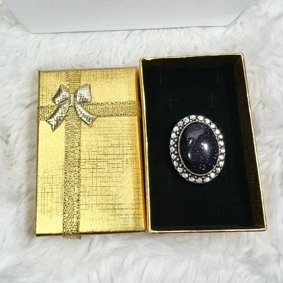 Blue Sunstone Ring size 7 - Picture 4 of 6